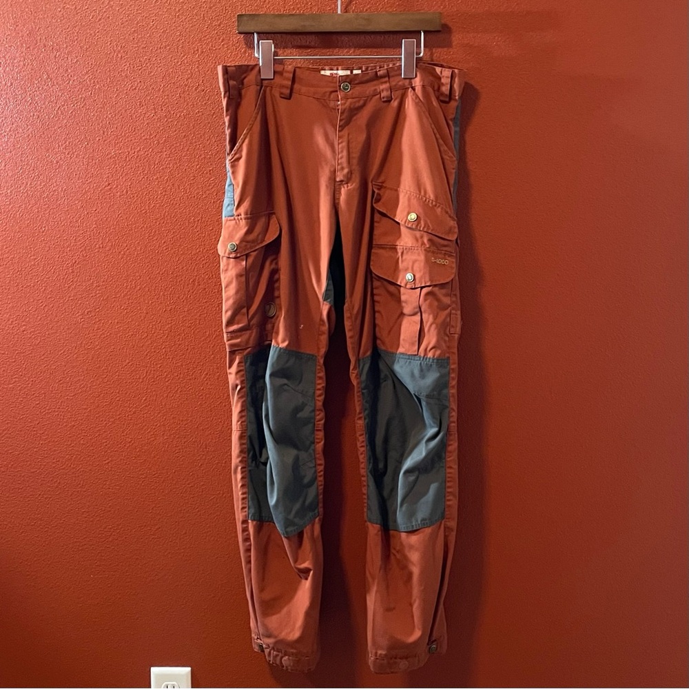 Fjallraven Rust Orange and Dark Gray Cargo Pants